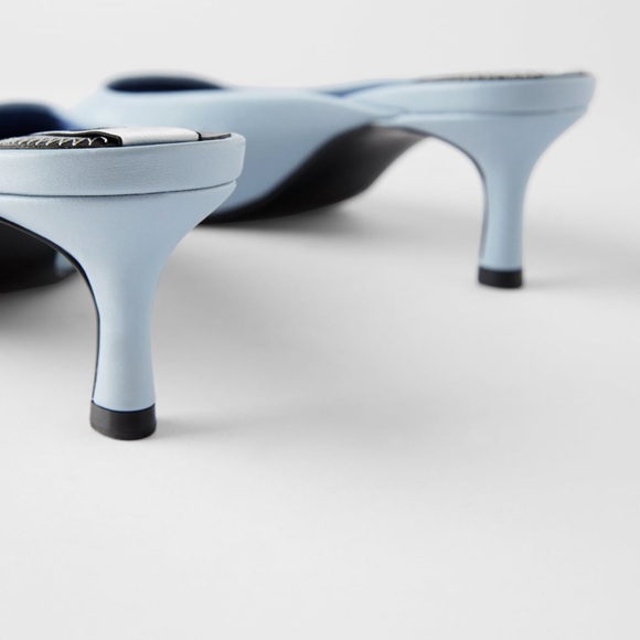 Zara Square Toe Mid-Height Heel Mules - Picture 5 of 5